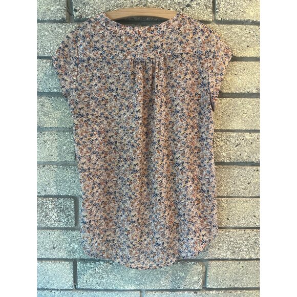 Monday Fun Floral Print Blouse M Short-Sleeve Lightweight For Women - Picture 6 of 7